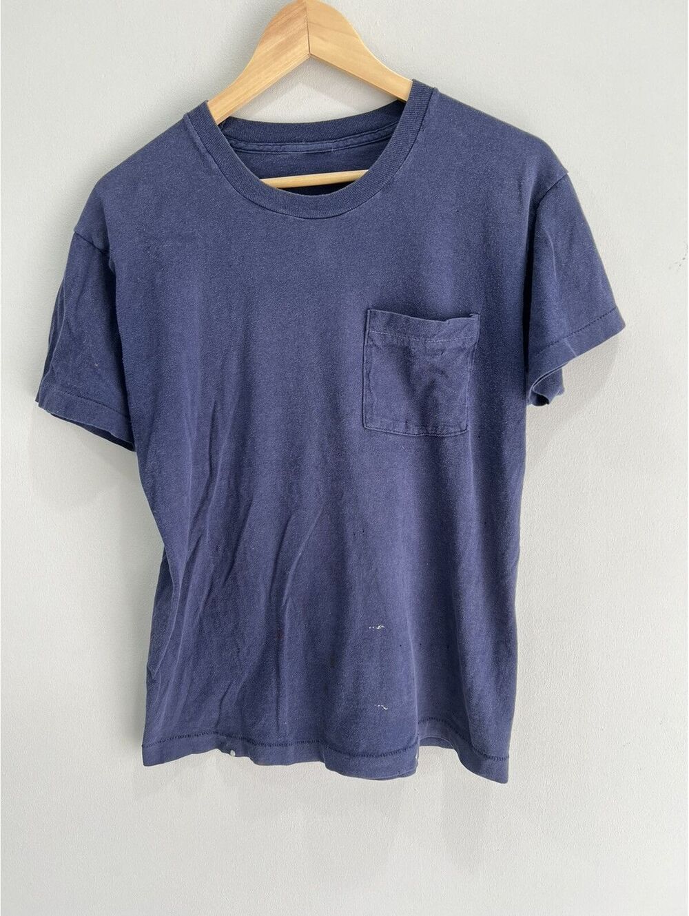 Vintage 90s Blank Tee Shirt Sun Faded Grunge pocket S